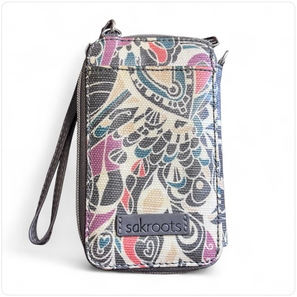 Sakroots Gray Multicolored Wallet Wristlet Compact Design With Lots of Storage - Picture 1 of 10